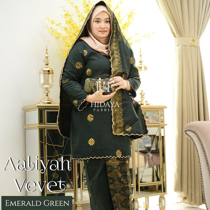 Hidaya Fabric Aaliya Vevet + Matching Selandang , XS To 2XL Hidaya Fabric 