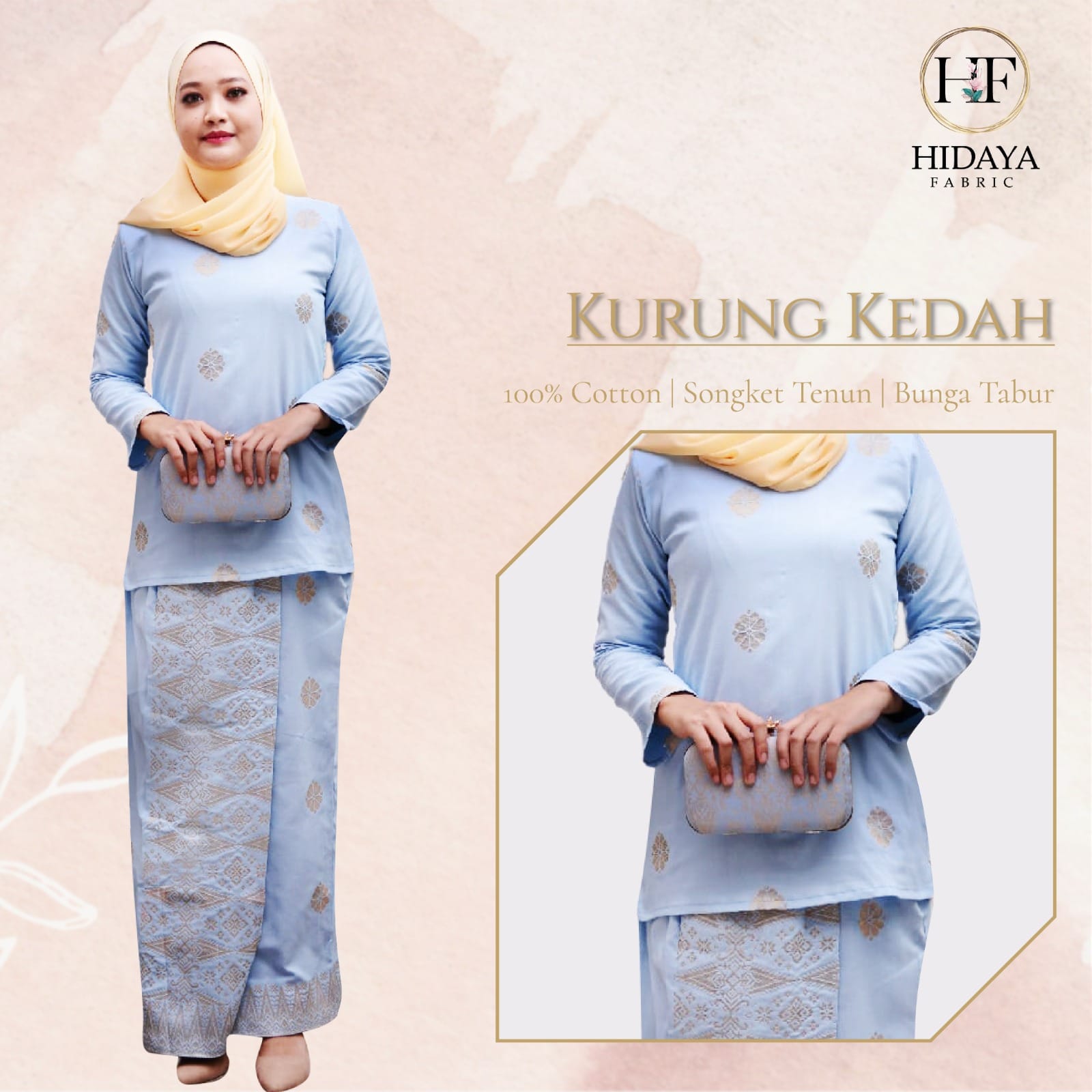 Hidaya Fabric Baju Kurung Kedah , 7XL To 10XL Hidaya Fabrics 