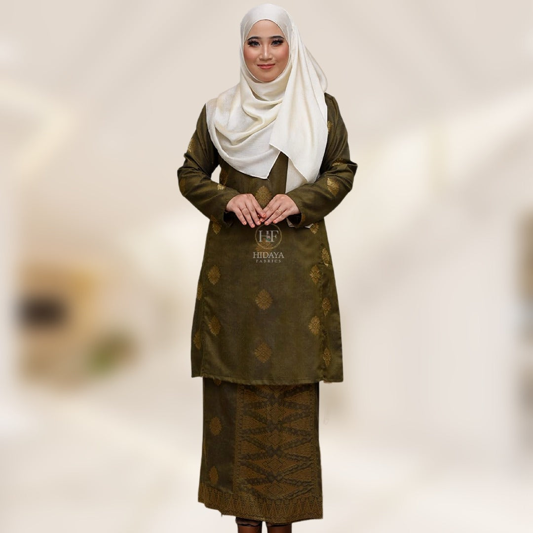 Hidaya Fabric Kurung Pahang Extra Size , 11xl to 12xl Hidaya Fabrics baju kurung pahang moden songket cotton kurung