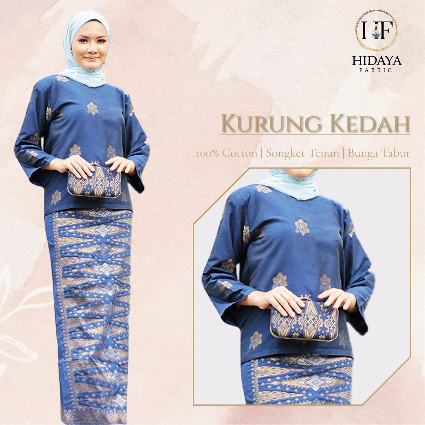 Hidaya Fabric Baju Kurung Kedah , 7XL To 10XL Hidaya Fabrics 