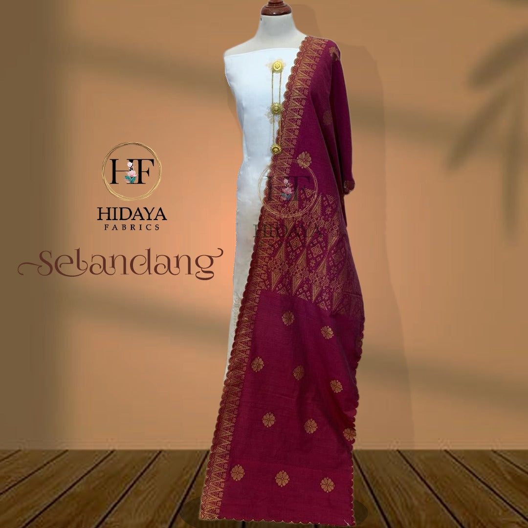 Hidaya Fabric Selandang Corak , 30 + Colors Hidaya Fabric 