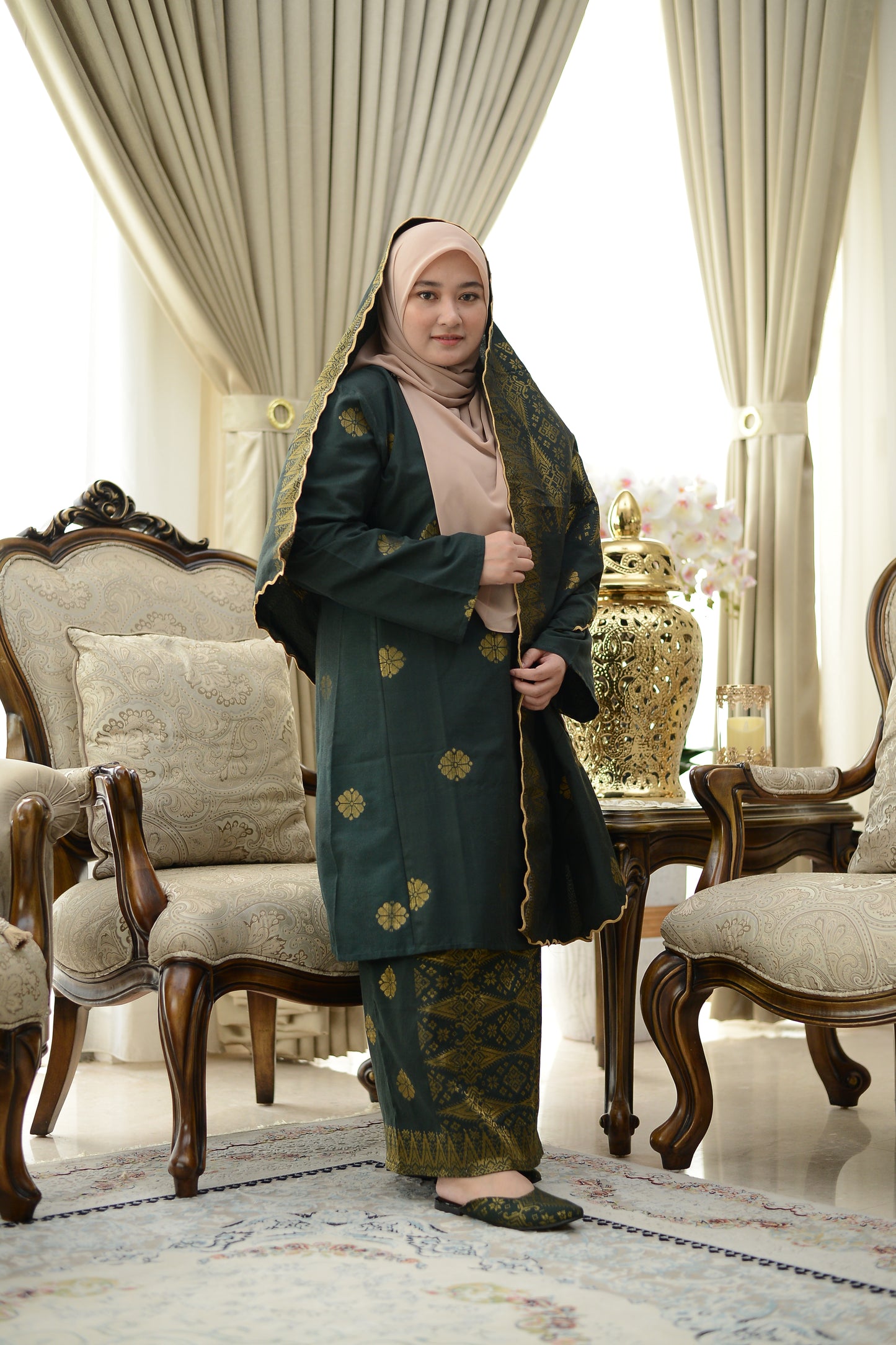 Hidaya Fabric Kurung Pahang Extra Size , 11xl to 12xl Hidaya Fabrics baju kurung pahang moden songket cotton kurung