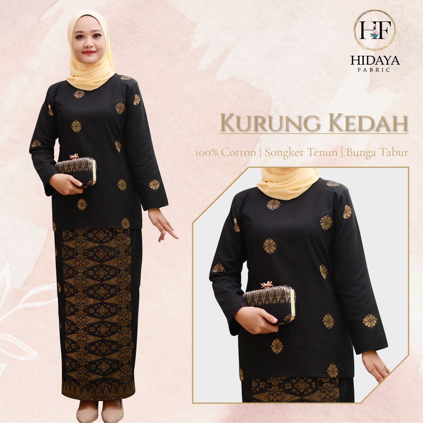 Hidaya Fabric Baju Kurung Kedah , XS To XL Hidaya Fabrics 