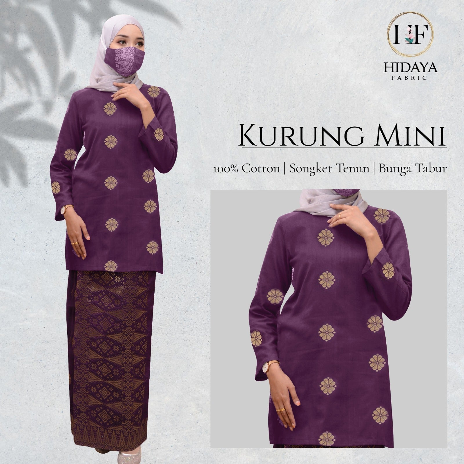 Hidaya Fabric Baju Kurung Mini , 2XL to 5XL Hidaya Fabrics 