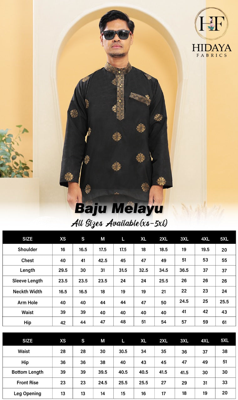 Hidaya Fabric Baju Melayu Men's Koleksi Hidaya Fabrics 